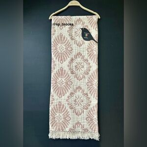 🎁Piscatextil Throw Blanket - Cotton Medallion Aztec Floral Print -Pink & Oatmeal